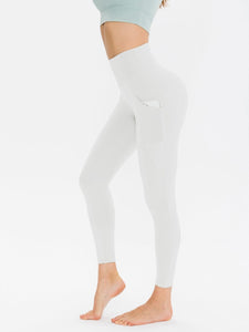 White / S Wide Waistband Sports Leggings