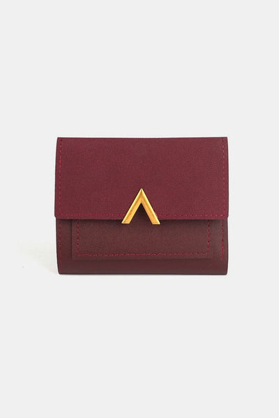 Wine / One Size Zenana Compact Trifold Wallet