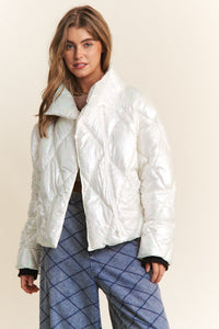 Winter Glass / S J.NNA Quilted Mock Neck Puffer Jacket