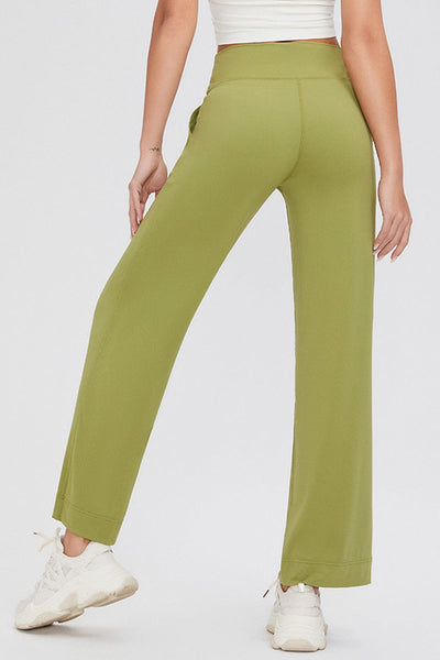 Yellow-Green / S Basic Bae Full Size Drawstring High Waist Pants with Pockets