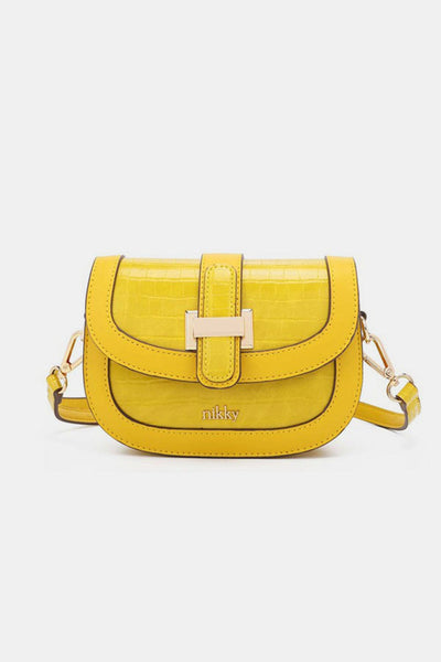 Yellow / One Size Nicole Lee USA Croc Embossed Crossbody Bag