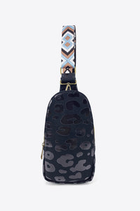 Black Leopard / One Size Printed PU Leather Sling Bag