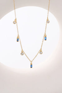 Blue / One Size 18K Gold Plated Multi-Charm Chain Necklace