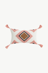 Diamond-Shaped Elongated Geometric Graphic Tassel Decorative Throw Pillow Case