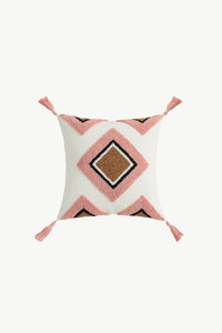 Diamond Square Geometric Graphic Tassel Decorative Throw Pillow Case