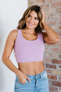 Dusty Pink / S White Birch Back Together Full Size Padded Crop Top