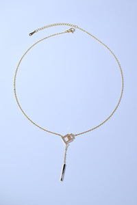 Gold / One Size Geometric Pendant Lobster Clasp Chain Necklace