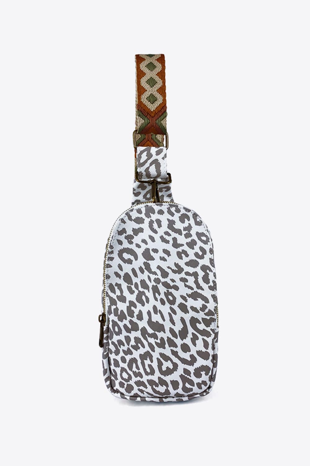 Gray Leopard / One Size Printed PU Leather Sling Bag