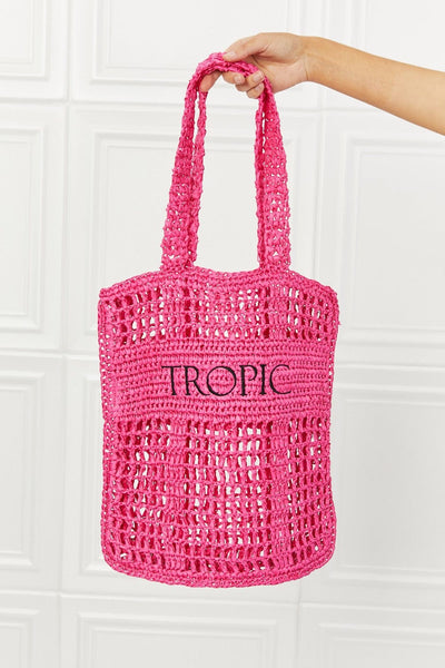 Hot Pink / One Size Fame Tropic Babe Staw Tote Bag