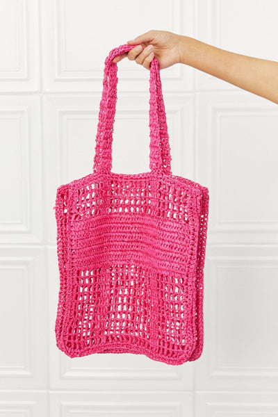Hot Pink / One Size Fame Tropic Babe Staw Tote Bag