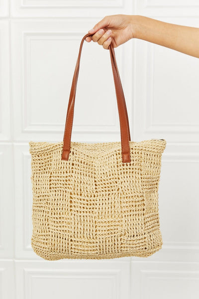 Ivory / One Size Fame Picnic Date Straw Tote Bag