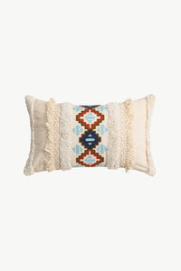 Lumbar Pillow / One Size Embroidered Fringe Detail Decorative Throw Pillow Case