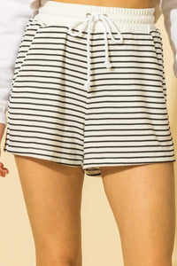 Striped Drawstring Shorts Off White / S