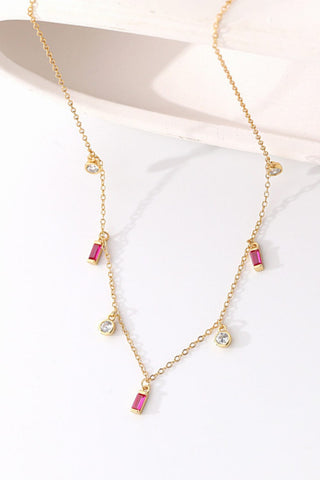 Rose / One Size 18K Gold Plated Multi-Charm Chain Necklace