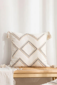 Square Decorative Throw Pillow Case with Tassels