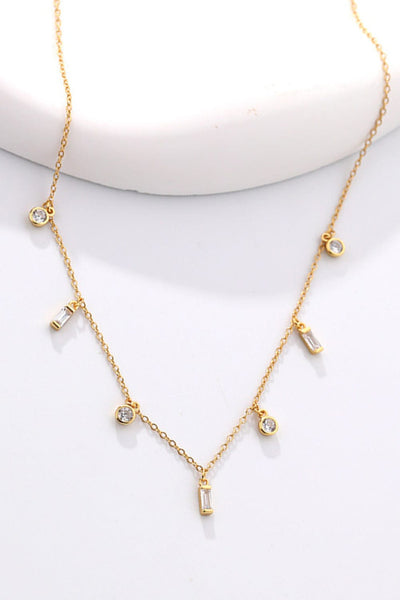 White / One Size 18K Gold Plated Multi-Charm Chain Necklace