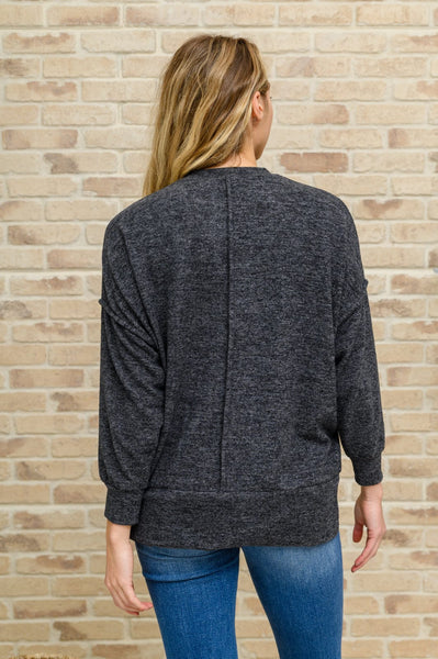 Womens Doorbuster: Brushed Drop Shoulder Sweater In Black