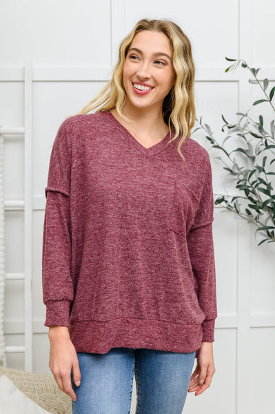 Womens Doorbuster: Brushed Soft Sweater In Burgundy