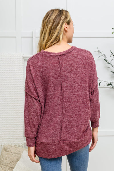 Womens Doorbuster: Brushed Soft Sweater In Burgundy