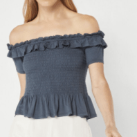 Off-The-Shoulder Shirred Top XS