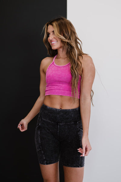 Zenana On the Move Full Size Run Ribbed Cropped Cami